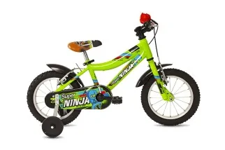 bici bambino Super ninja verde14"